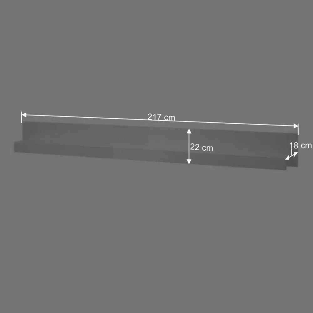 Wohnen Hochglanz Wohnkombination in Weiß Mextra mit Beton Dekor & Glas (vierteilig)