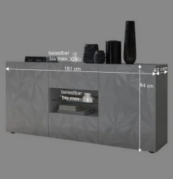 Wohnen Wohnzimmer Komplett*Hochglanz Wohnmöbel in Weiß - Vovasoma (dreiteilig)