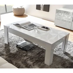 Wohnen Wohnzimmer Komplett*Hochglanz Wohnmöbel in Weiß - Vovasoma (dreiteilig)