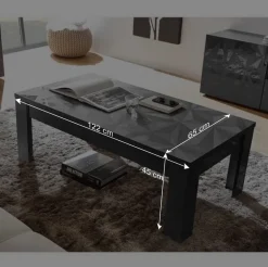 Wohnen Hochglanz Wohnzimmermöbel in Grau - Kuriasna (dreiteilig)