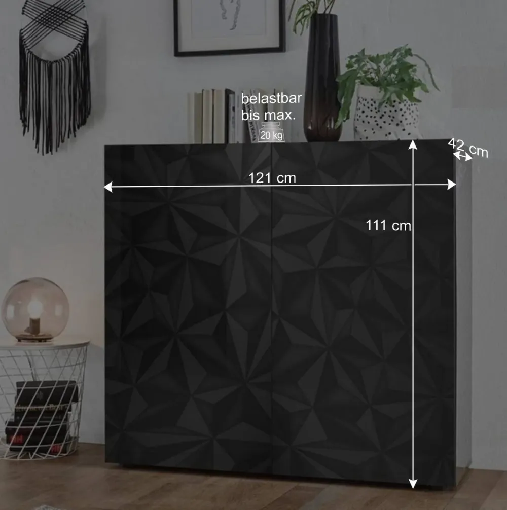 Wohnen Hochglanz Wohnzimmermöbel in Grau - Kuriasna (dreiteilig)