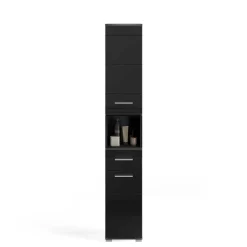 Wohnen Hochglänzender Bad Hochschrank in Schwarz - Culina