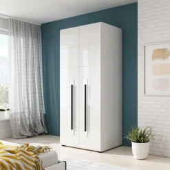 Wohnen Hochglänzender Schrank in Weiß - 2-türig - Baranoma