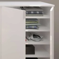 Wohnen Schuhschränke|Schränke*Hochglänzender Schuhschrank in Weiß - Ejulia