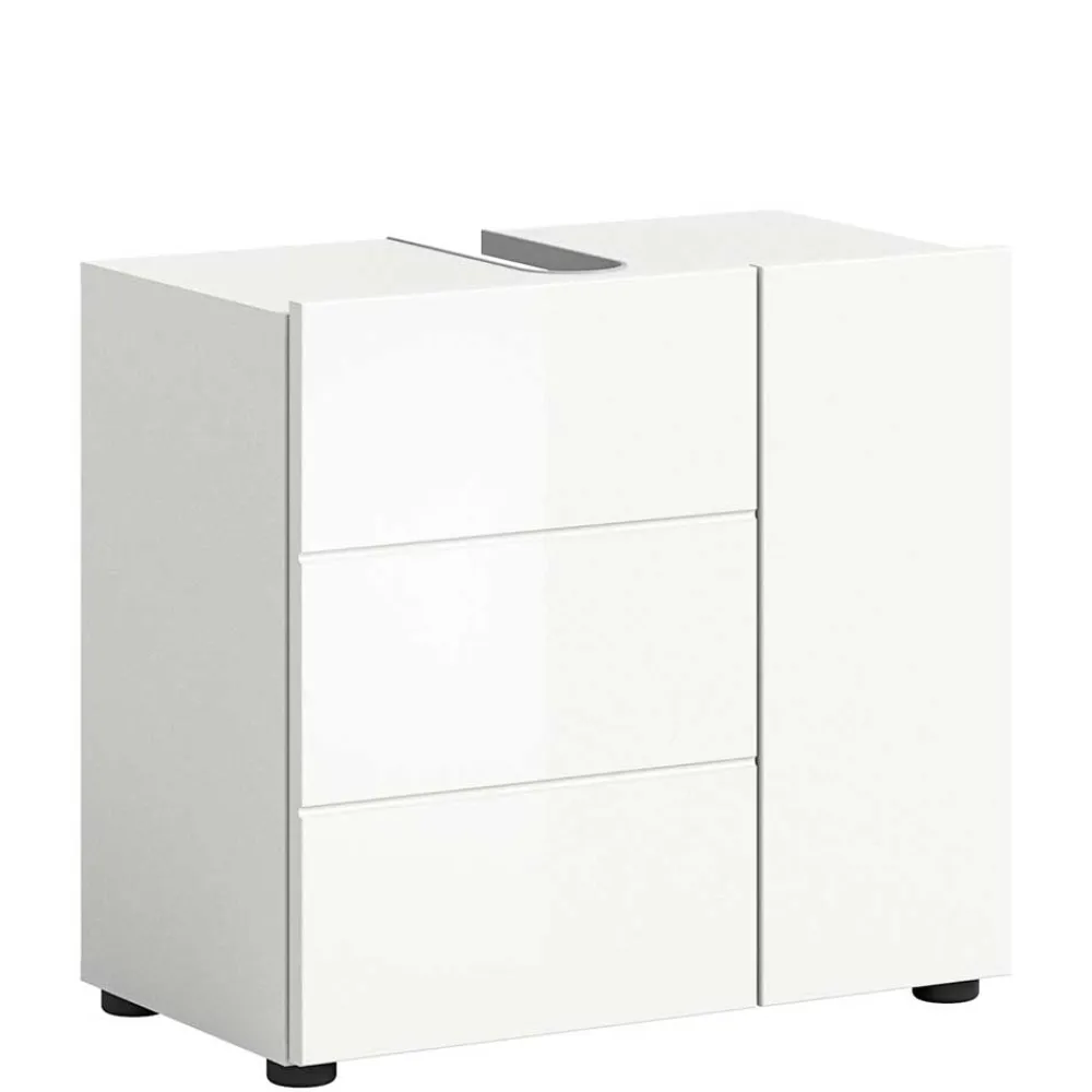 Wohnen Badschränke|Waschtisch*Hochglänzender Waschbeckenunterschrank in Weiß - Vitablos