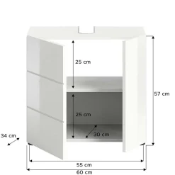 Wohnen Badschränke|Waschtisch*Hochglänzender Waschbeckenunterschrank in Weiß - Vitablos