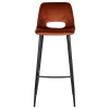 Wohnen Barhocker|Hocker*Hochhocker in Rostfarben Braun Samt - Zykla (2er Set)