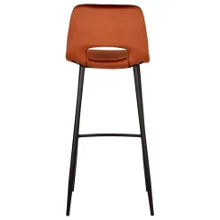 Wohnen Barhocker|Hocker*Hochhocker in Rostfarben Braun Samt - Zykla (2er Set)