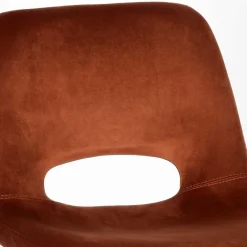 Wohnen Barhocker|Hocker*Hochhocker in Rostfarben Braun Samt - Zykla (2er Set)