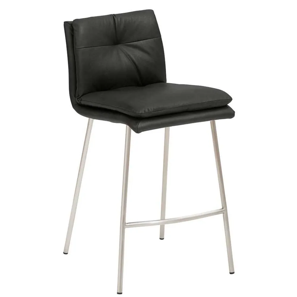 Wohnen Barhocker|Hocker*Hochhocker mit Rückenlehne in Dunkelgrau - Hobart