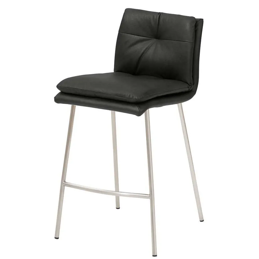 Wohnen Barhocker|Hocker*Hochhocker mit Rückenlehne in Dunkelgrau - Hobart