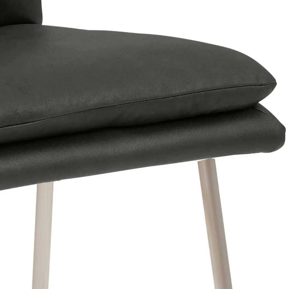 Wohnen Barhocker|Hocker*Hochhocker mit Rückenlehne in Dunkelgrau - Hobart