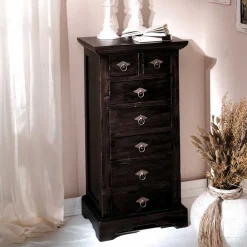 Wohnen Flurkommoden|Kolonialmöbel*Hochkommode Islando aus Akazie Massivholz