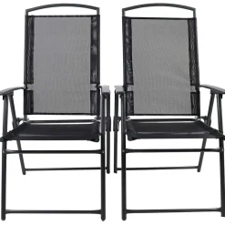 Wohnen Korbmöbel|Metall-Gartenmöbel*Hochlehner Gartenstühle klappbar - Alcamo (2er Set)