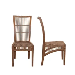 Wohnen Hochlehner Rattanstuhl in Braun - Tiploma (2er Set)