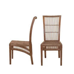 Wohnen Hochlehner Rattanstuhl in Braun - Tiploma (2er Set)