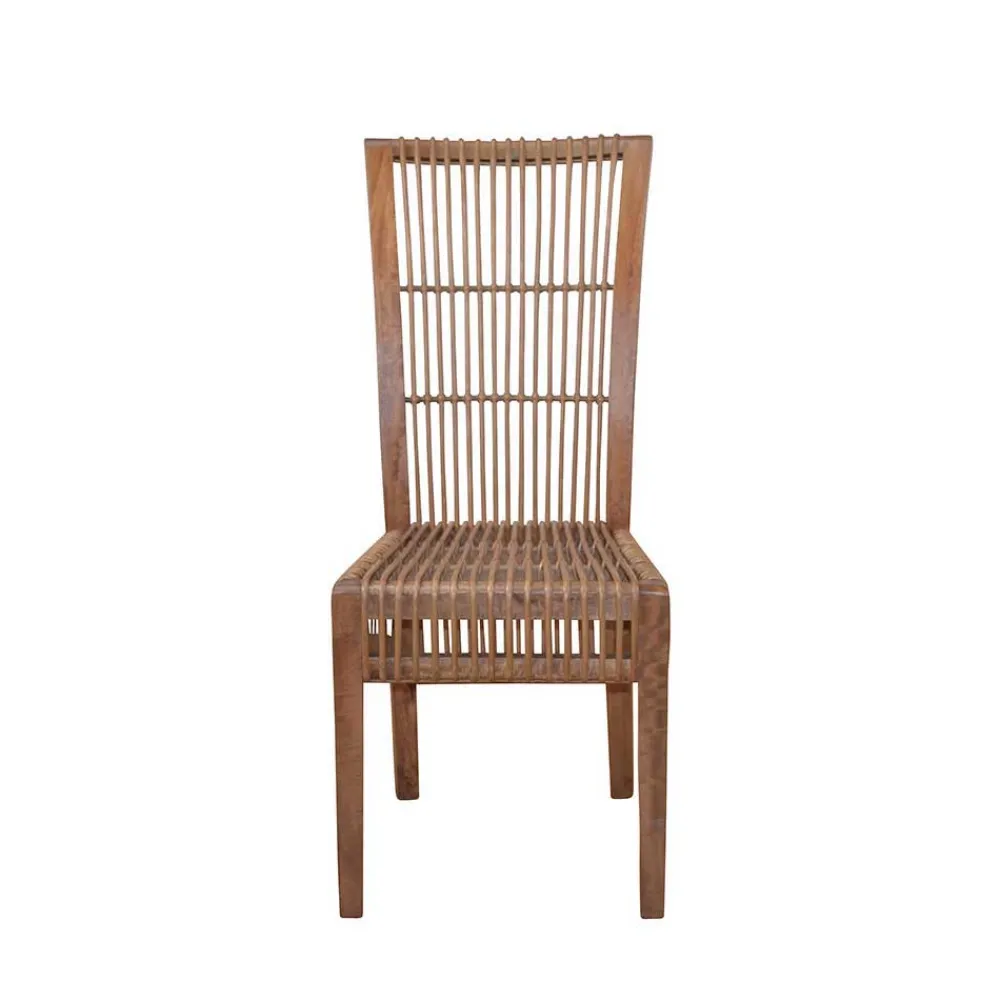 Wohnen Hochlehner Rattanstuhl in Braun - Tiploma (2er Set)