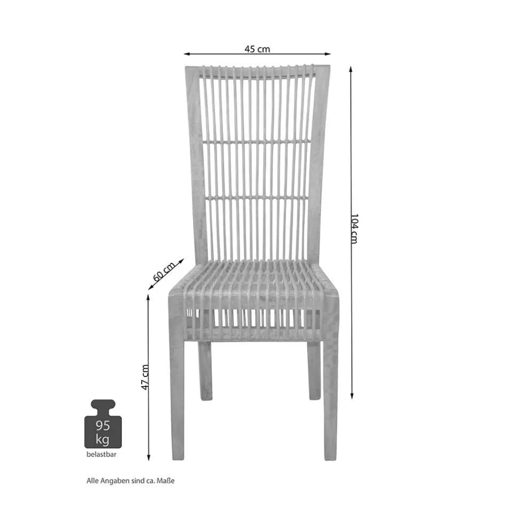 Wohnen Hochlehner Rattanstuhl in Braun - Tiploma (2er Set)