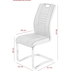 Wohnen Hochlehner Schwingstuhl in Grau & Schwarz - Milly (Set)