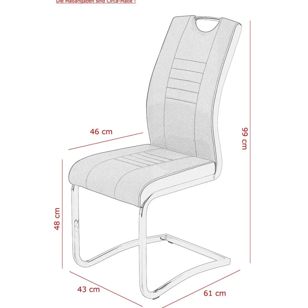 Wohnen Hochlehner Schwingstuhl in Grau & Schwarz - Milly (Set)