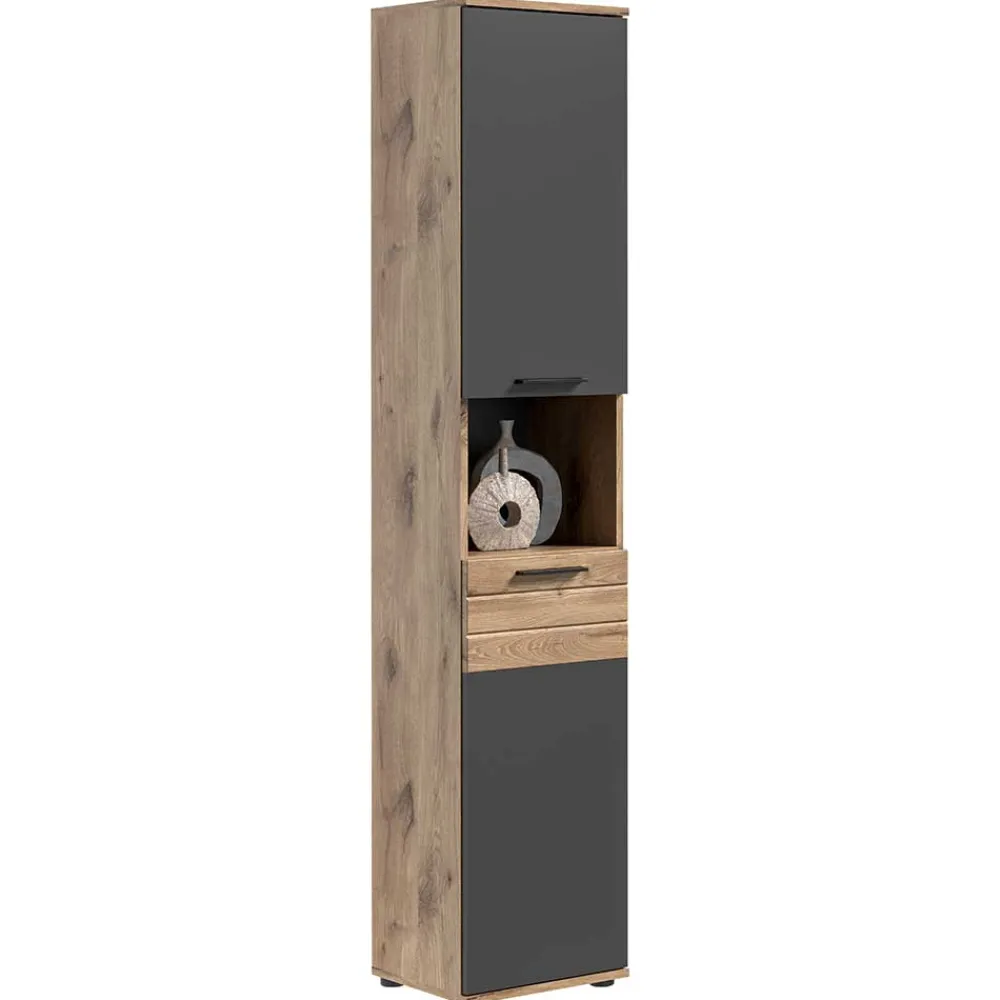 Wohnen Hochschrank fürs Bad - 2-türig & Fach & Schublade - Depart