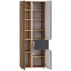 Wohnen Schränke*Hochschrank mit drei Türen mit Schublade - Jambi