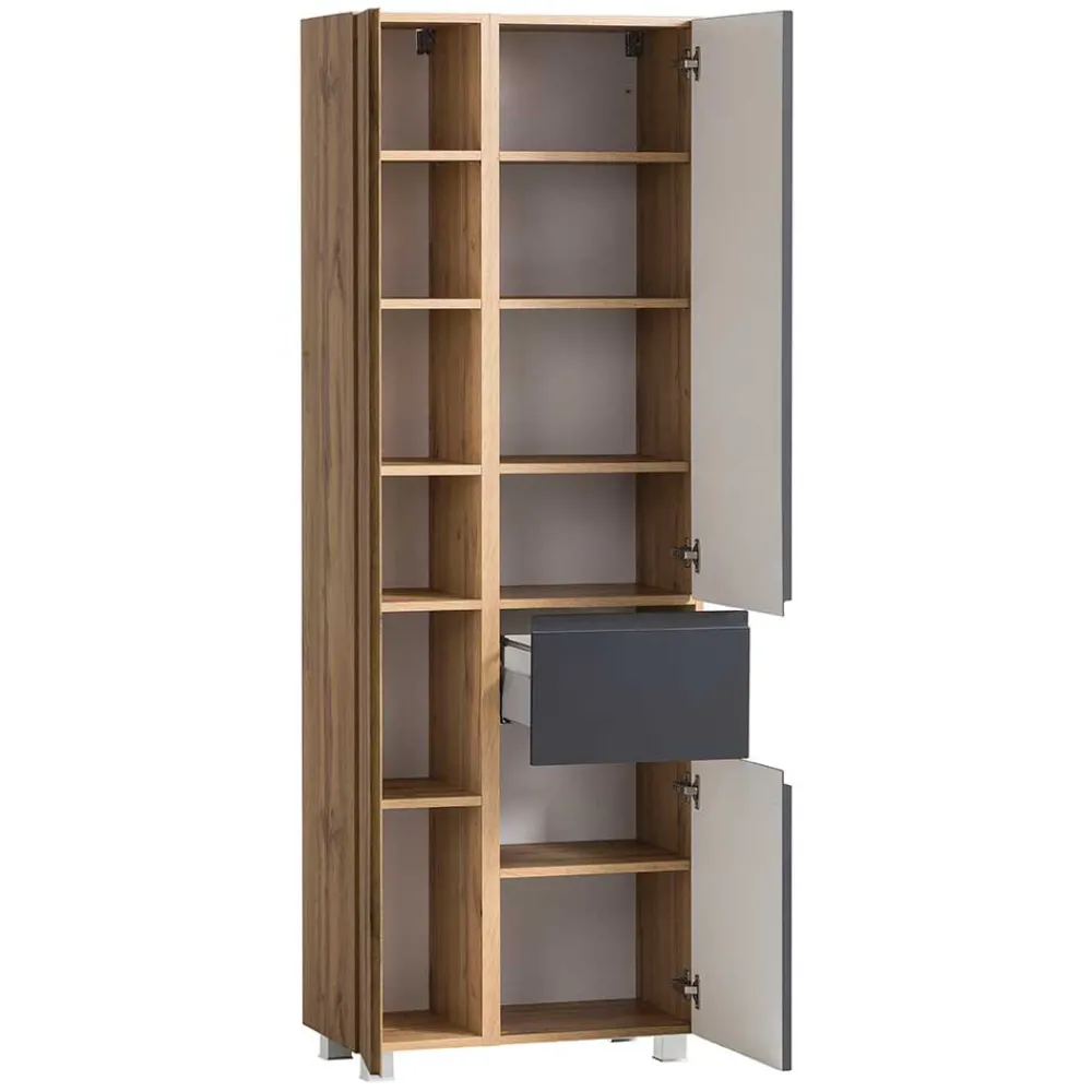 Wohnen Schränke*Hochschrank mit drei Türen mit Schublade - Jambi