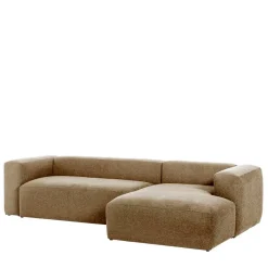 Wohnen Hochwertige Chenille Eckcouch in Beige - Crotone