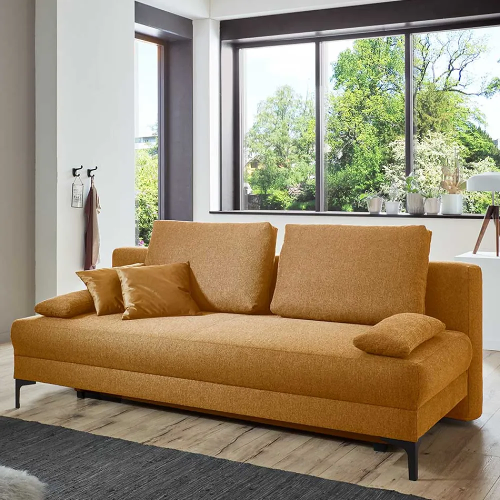 Wohnen Schlafsofas|Sofas*Hochwertige Klappcouch in hellem Braun - Heavens