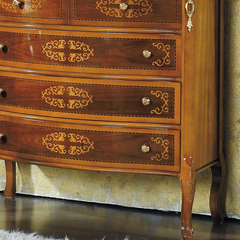 Wohnen Hochwertige Kommode im Barock Stil Natale in Nussbaum Braun