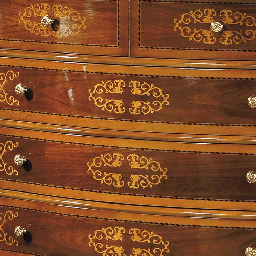 Wohnen Hochwertige Kommode im Barock Stil Natale in Nussbaum Braun