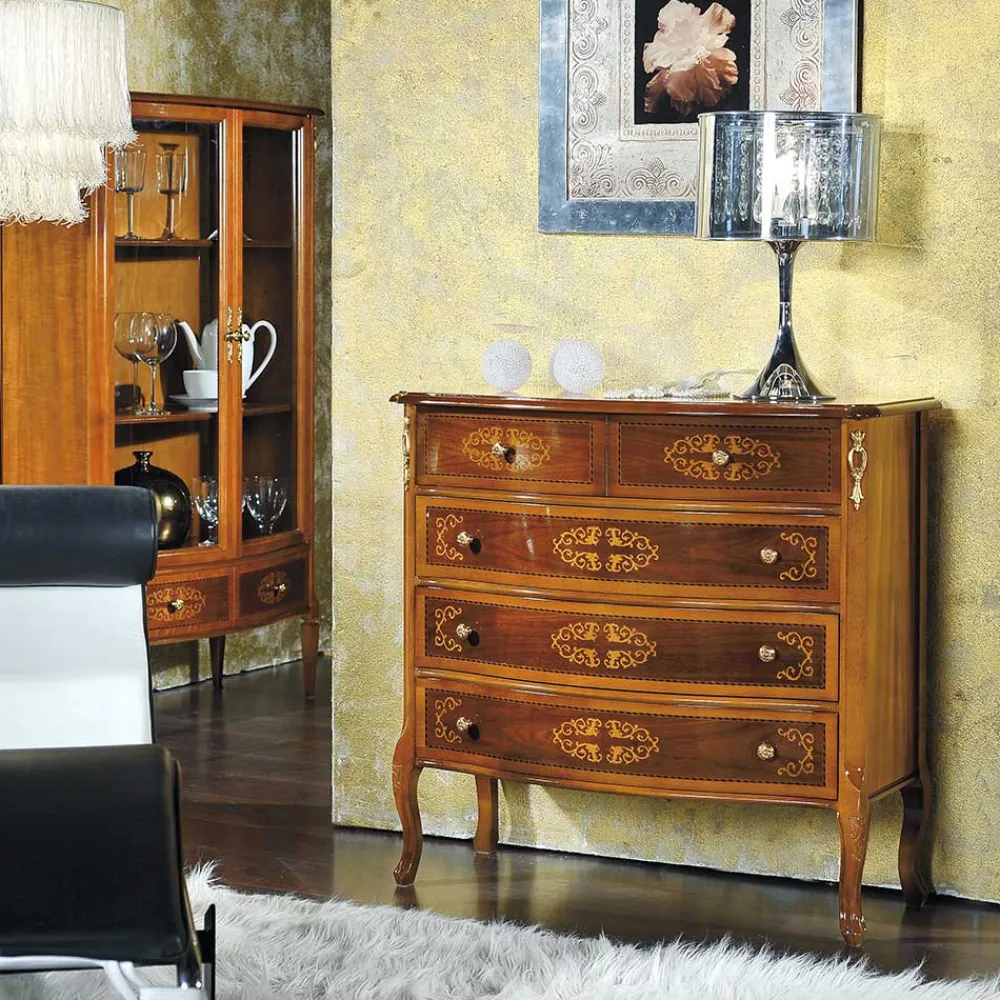 Wohnen Hochwertige Kommode im Barock Stil Natale in Nussbaum Braun