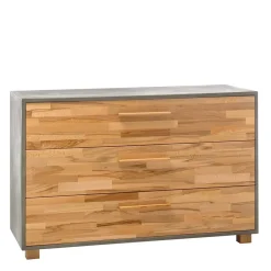 Wohnen Loft Möbel|Industrial Möbel*Hochwertige Kommode in Kernbuche und Beton Optik - Haruto