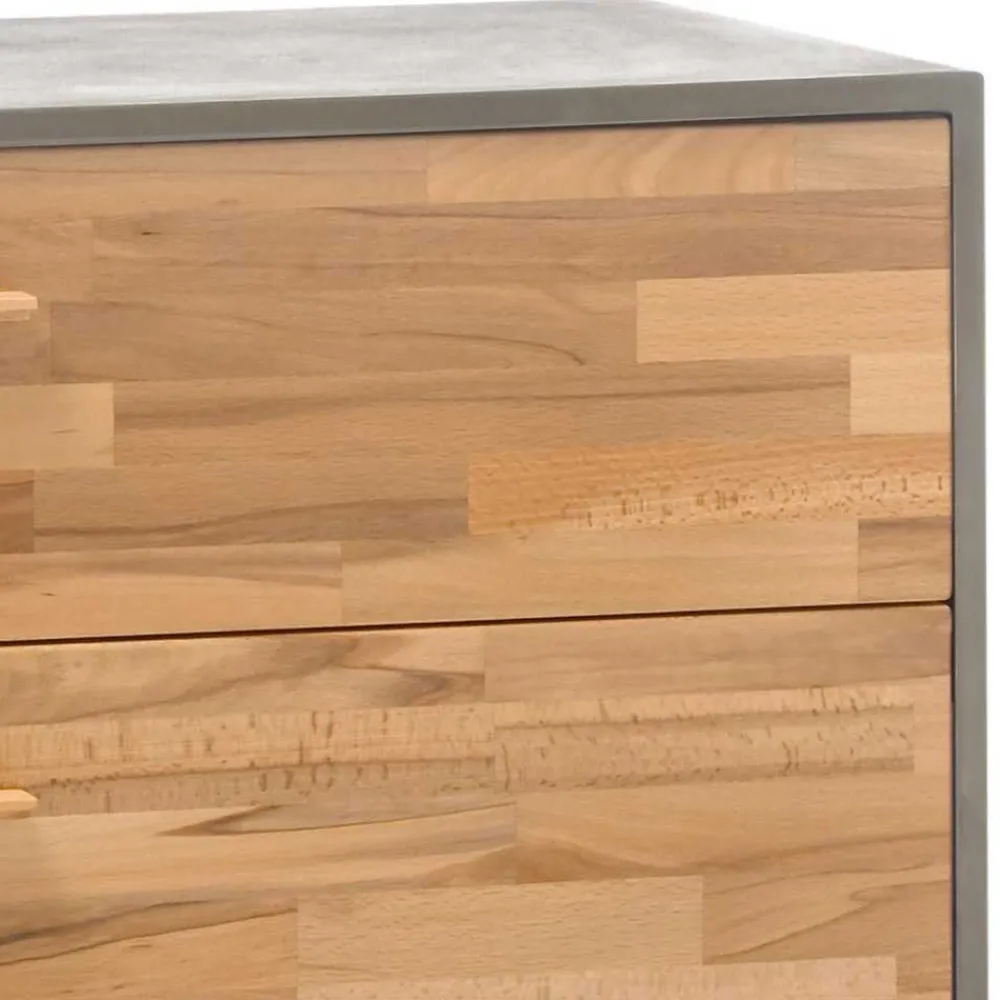 Wohnen Loft Möbel|Industrial Möbel*Hochwertige Kommode in Kernbuche und Beton Optik - Haruto