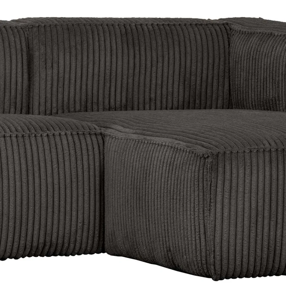 Wohnen Graue Möbel*Hochwertige Wohnlandschaft aus Cord Dunkelgrau - Joha