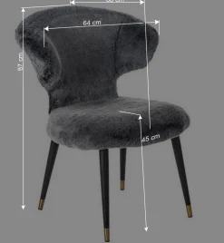 Wohnen Hochwertiger Design Stuhl aus Kunstfell in Grau - Zarodrana