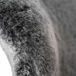 Wohnen Hochwertiger Design Stuhl aus Kunstfell in Grau - Zarodrana