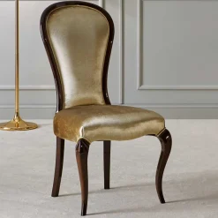 Wohnen Hochwertiger Polsterstuhl aus Samt Beige - Fouzi