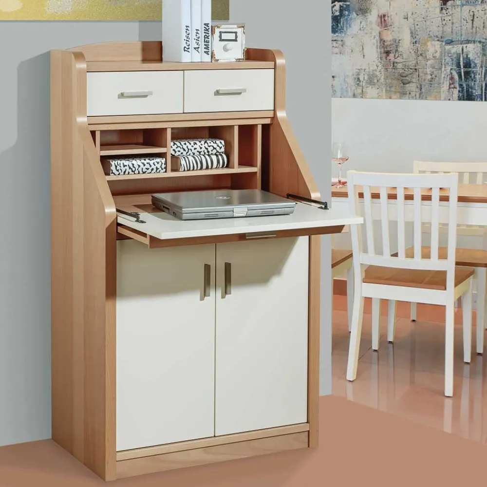 Wohnen Esszimmerschränke*Hochwertiger Sekretär in Creme & Buche - Rayn