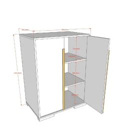 Wohnen Kinderbetten|Kindermöbel*Hochwertiges Hochbett mit Schrank - Rikardio (dreiteilig)