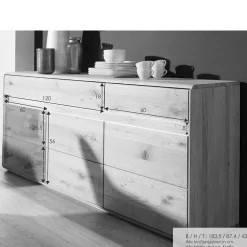 Wohnen Sideboards & Kommoden|Sideboards & Kommoden*Hochwertiges Wildeiche Sideboard 184x86x44 cm - Acmida