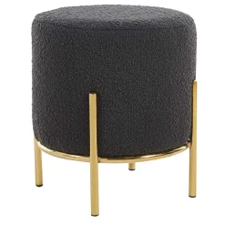 Wohnen Hocker in Anthrazit Boucle Bezug - Perceval