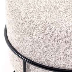 Wohnen Hocker in Beige meliert Stoff - Zimbu