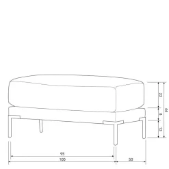 Wohnen Barhocker|Hocker*Hocker in Beigegrau mit Schwarz - Paola