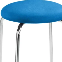 Wohnen Hocker in Blau & Chrom - Ancloa