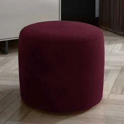 Wohnen Hocker in Bordeauxrot Samtbezug matt - Canopuss