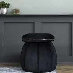 Wohnen Graue Möbel|Schwarze Möbel*Hocker in Schwarz mit Dunkelgrau - Paladion