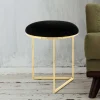 Wohnen Barhocker|Hocker*Hocker in Schwarz Samt & Gold Edelstahl - Hulius