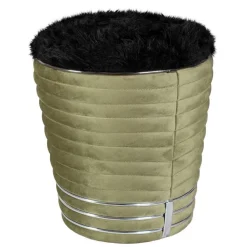 Wohnen Hocker in Schwarz und Oliv Grün und Silber - Egeta