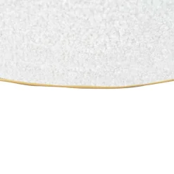 Wohnen Hocker in Weiß Webplüsch mit Gold - Tandrea